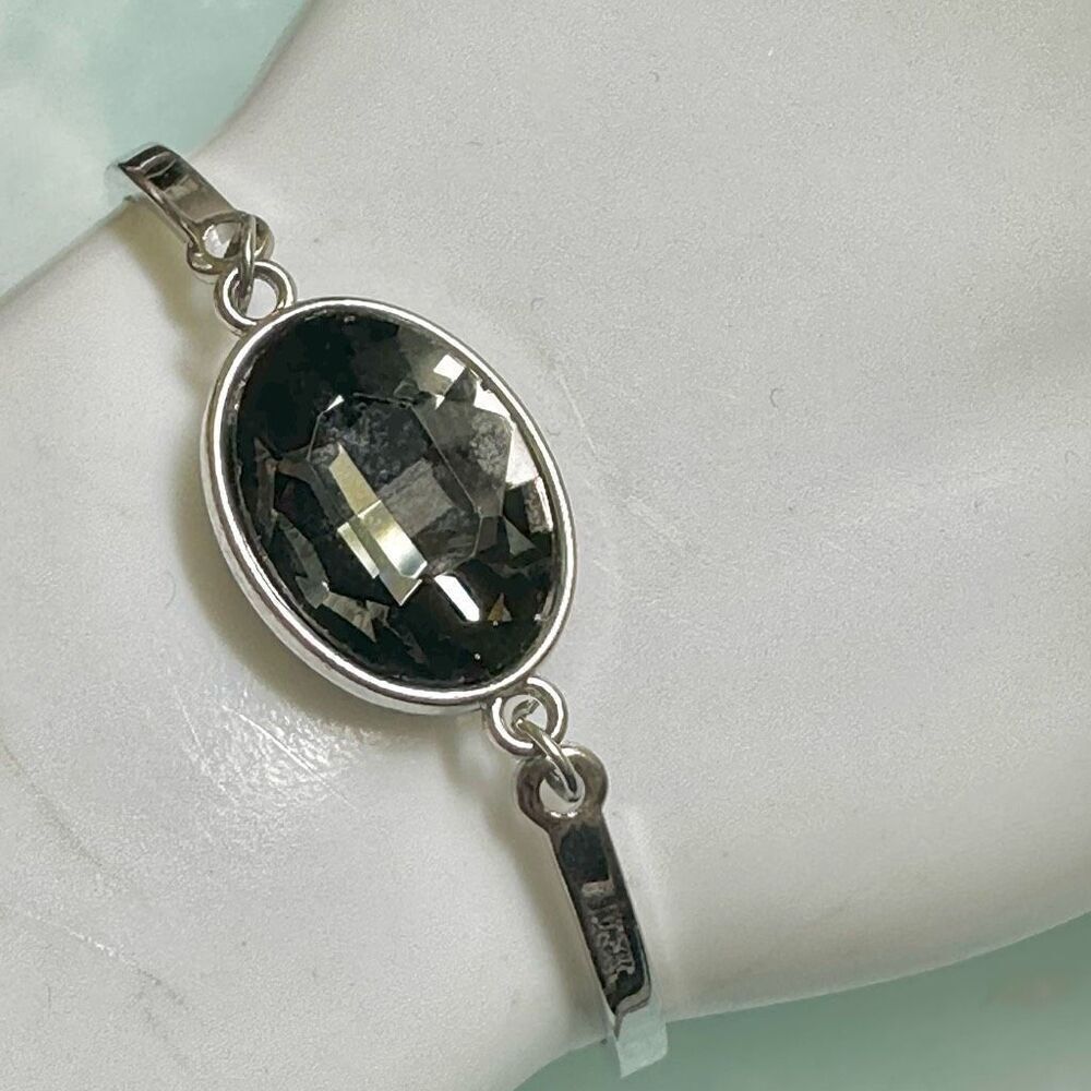 Silver tone rhinestone bracelet